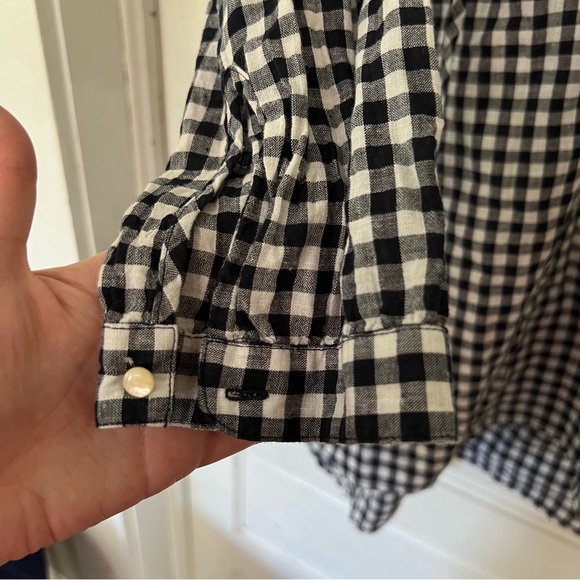 J crew factory Buffalo check gingham tunic blouse - Picture 6 of 7